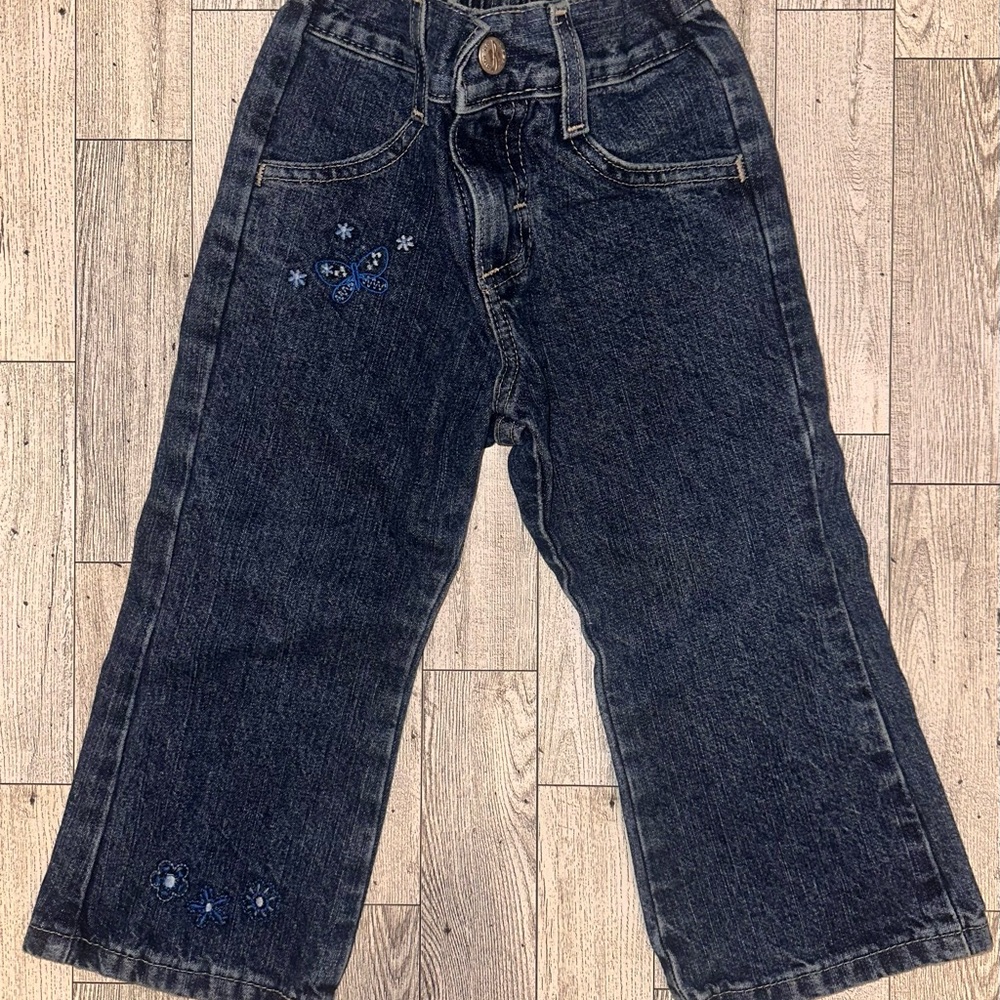 Kids Denim Jeans with Embroidered Details